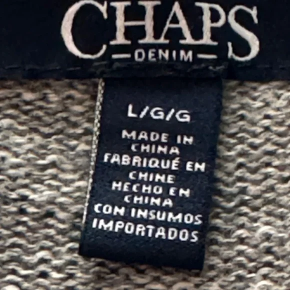 Chaps Tan and Blue Patterned Sweater - Picture 3 of 5